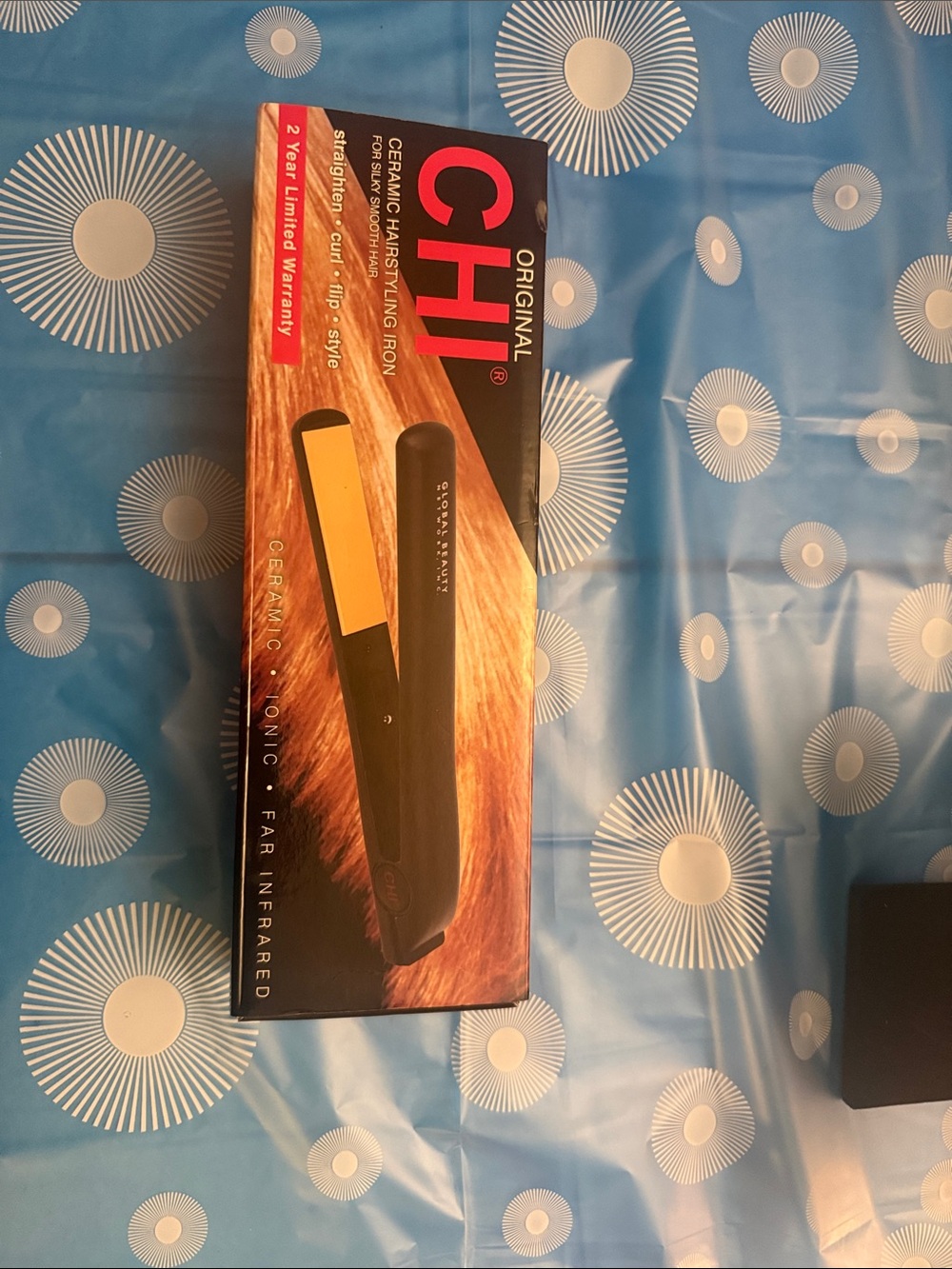 CHI Original Ceramic Hairstyling Iron - Black with Gold Plates brand new